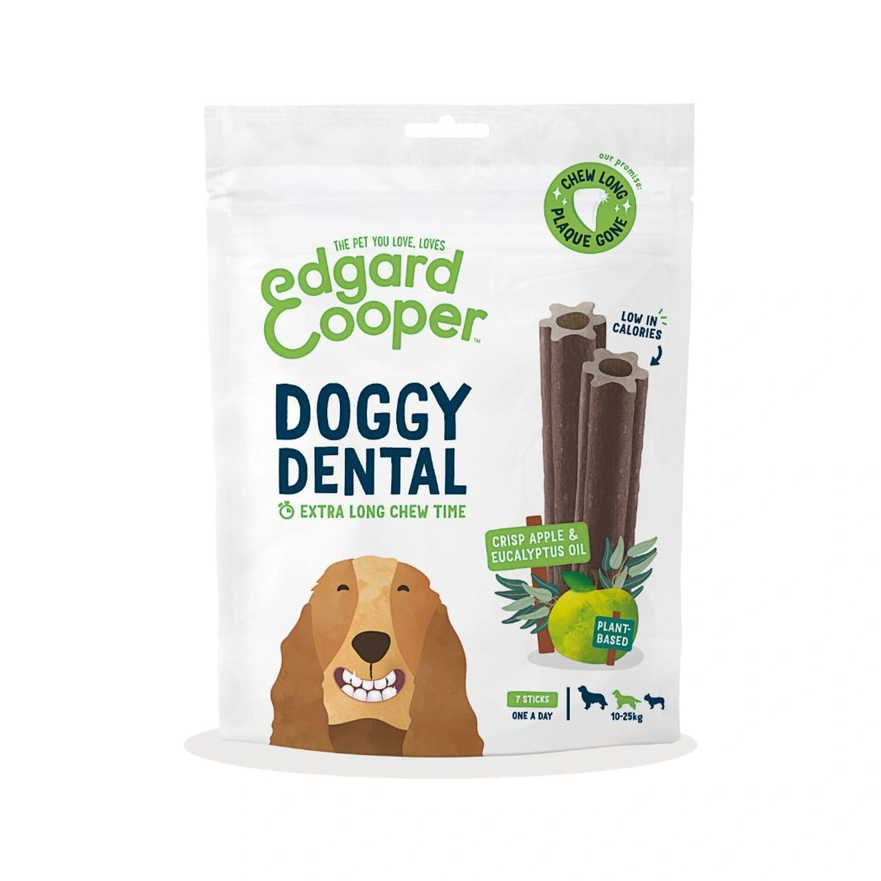 Edgard & Cooper Doggy Dental æble og eukalyptus M 7 stk